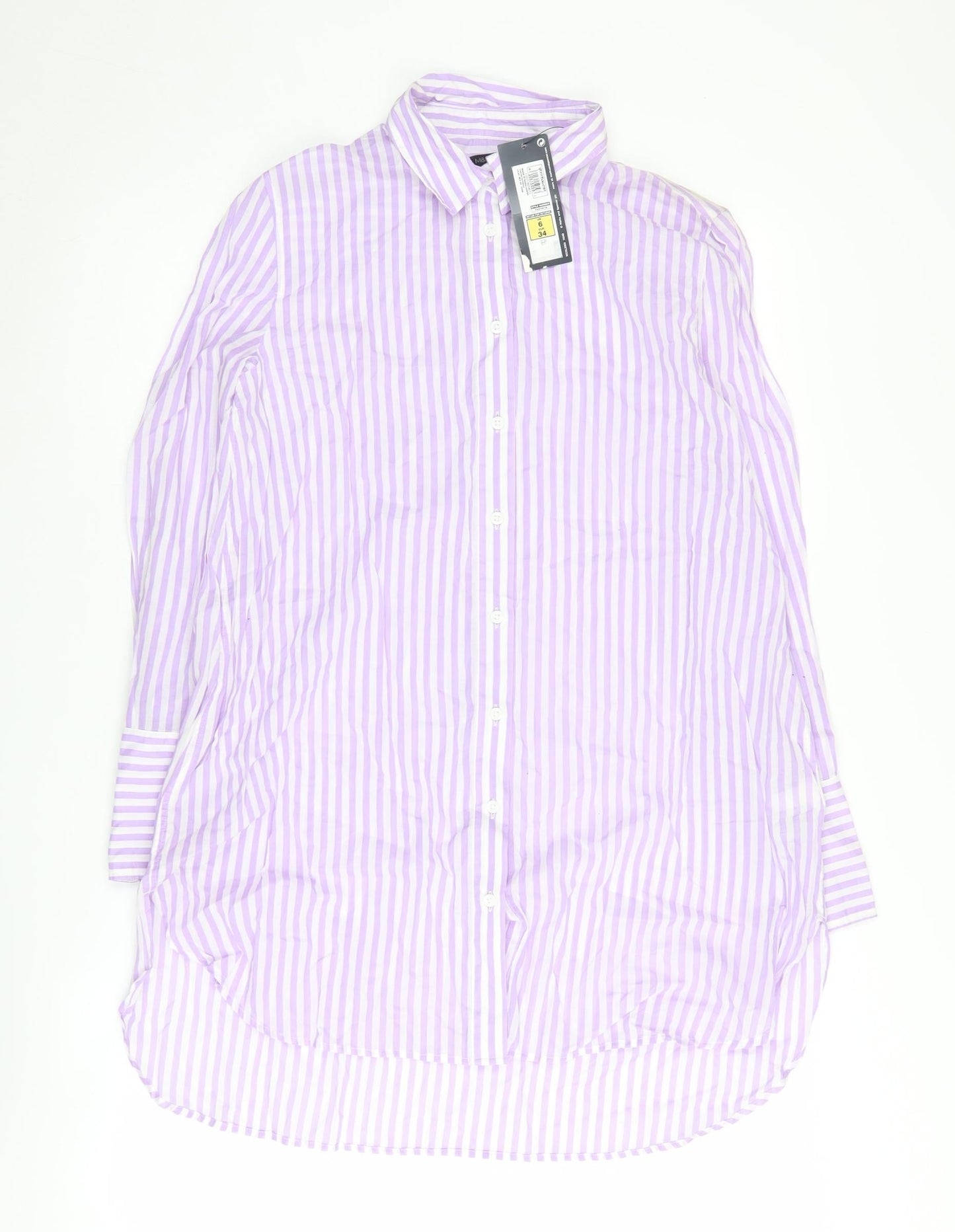 Marks and Spencer Women's Striped Button-Up, Size 6