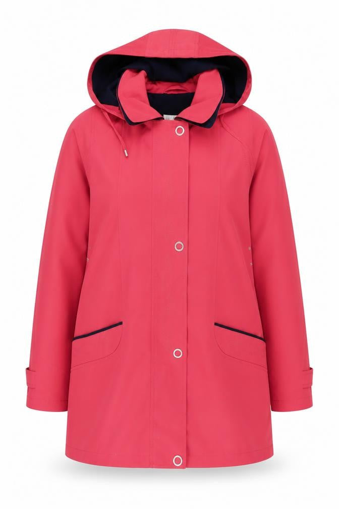 EWM Women's Red Hooded Rain Coat Size 16
