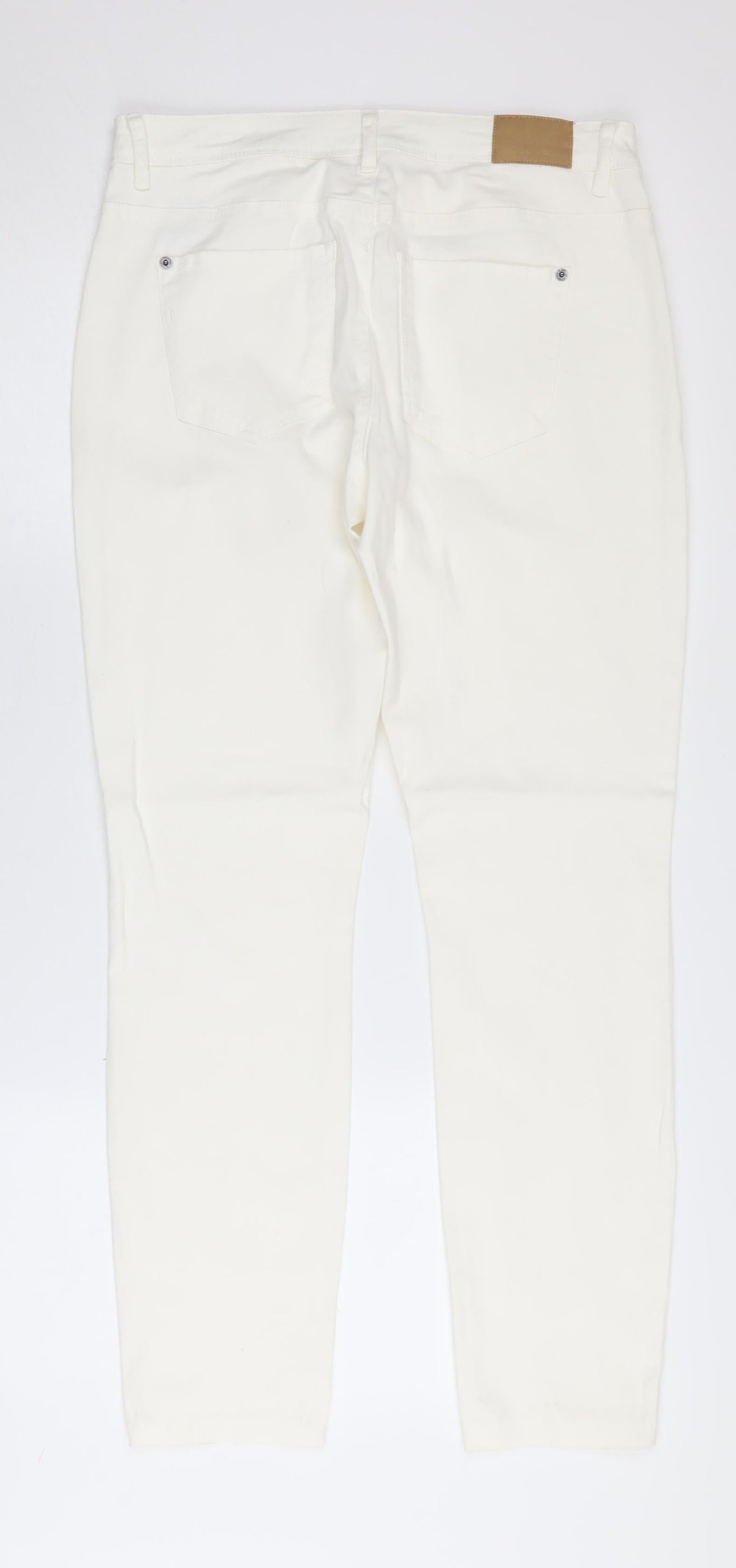 Jacqueline de Yong Women's White Straight Jeans L
