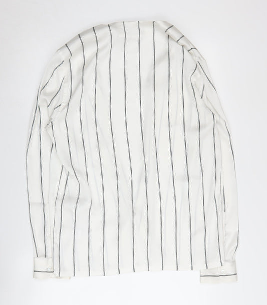 ASOS Women's White Striped Blouse S Classic Fit