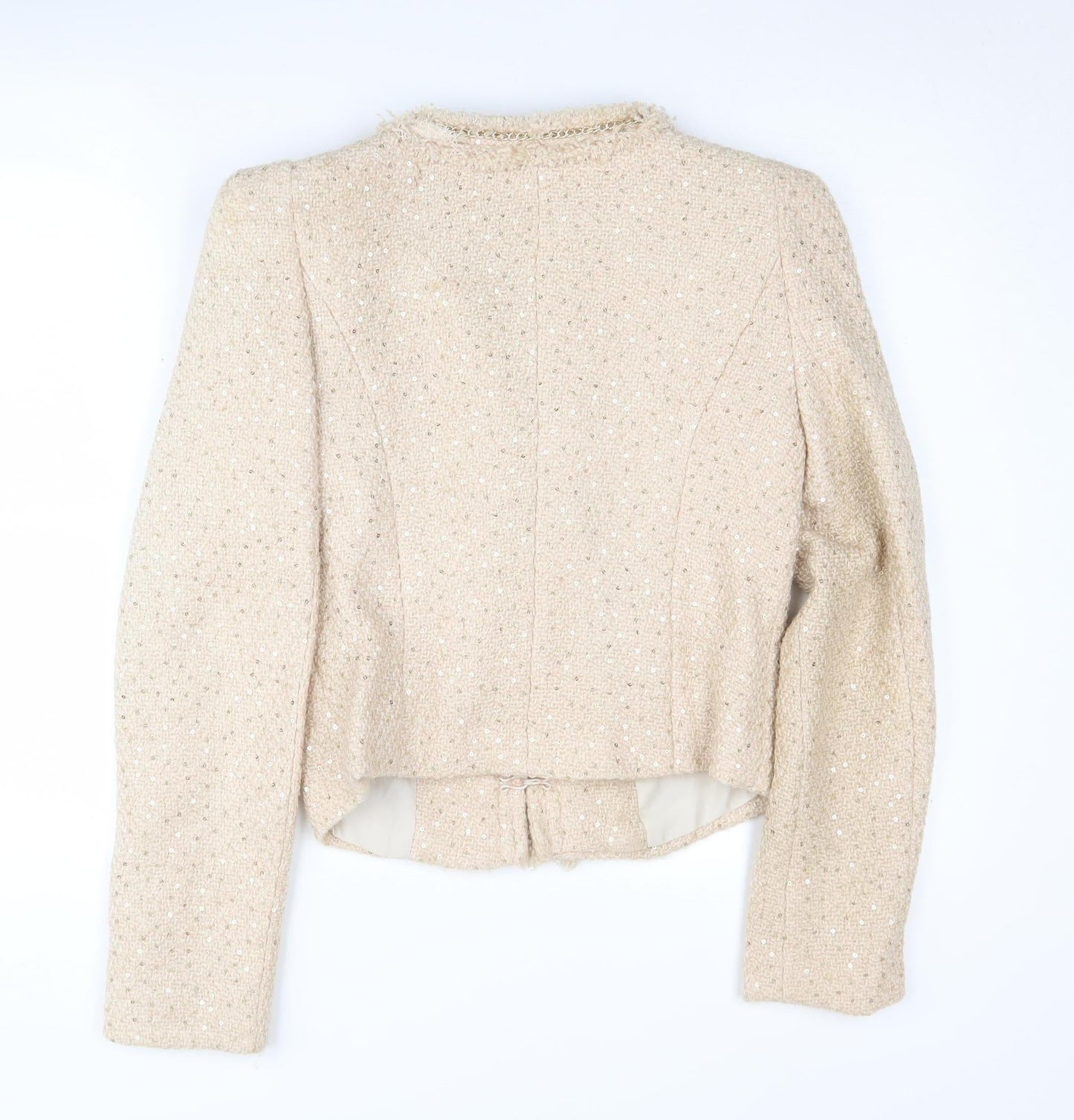 Sweewë Women’s Beige Bouclé Blazer S, Classic Winter Style
