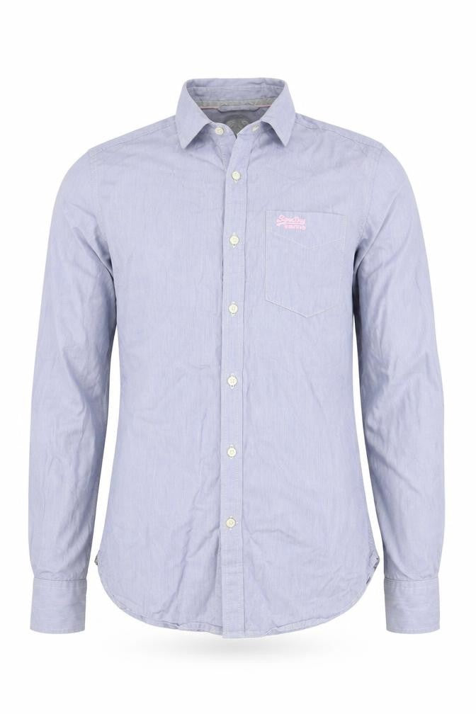 Superdry Men's Blue Striped Shirt M Long Sleeve