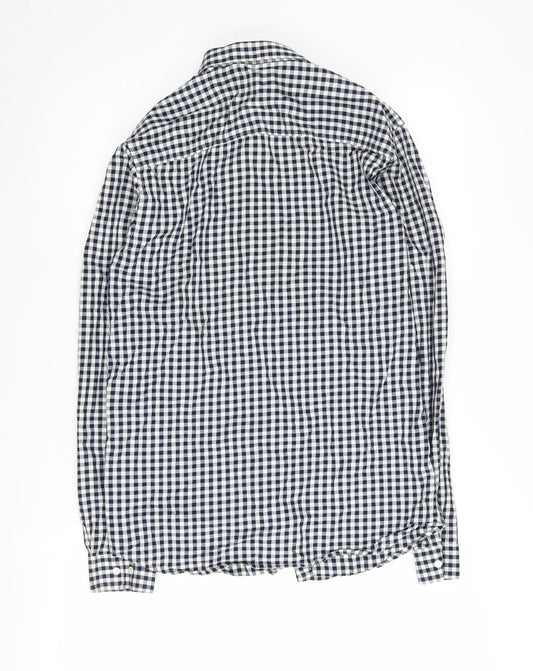 Jack & Jones Men's Blue Check Button-Up Shirt Small