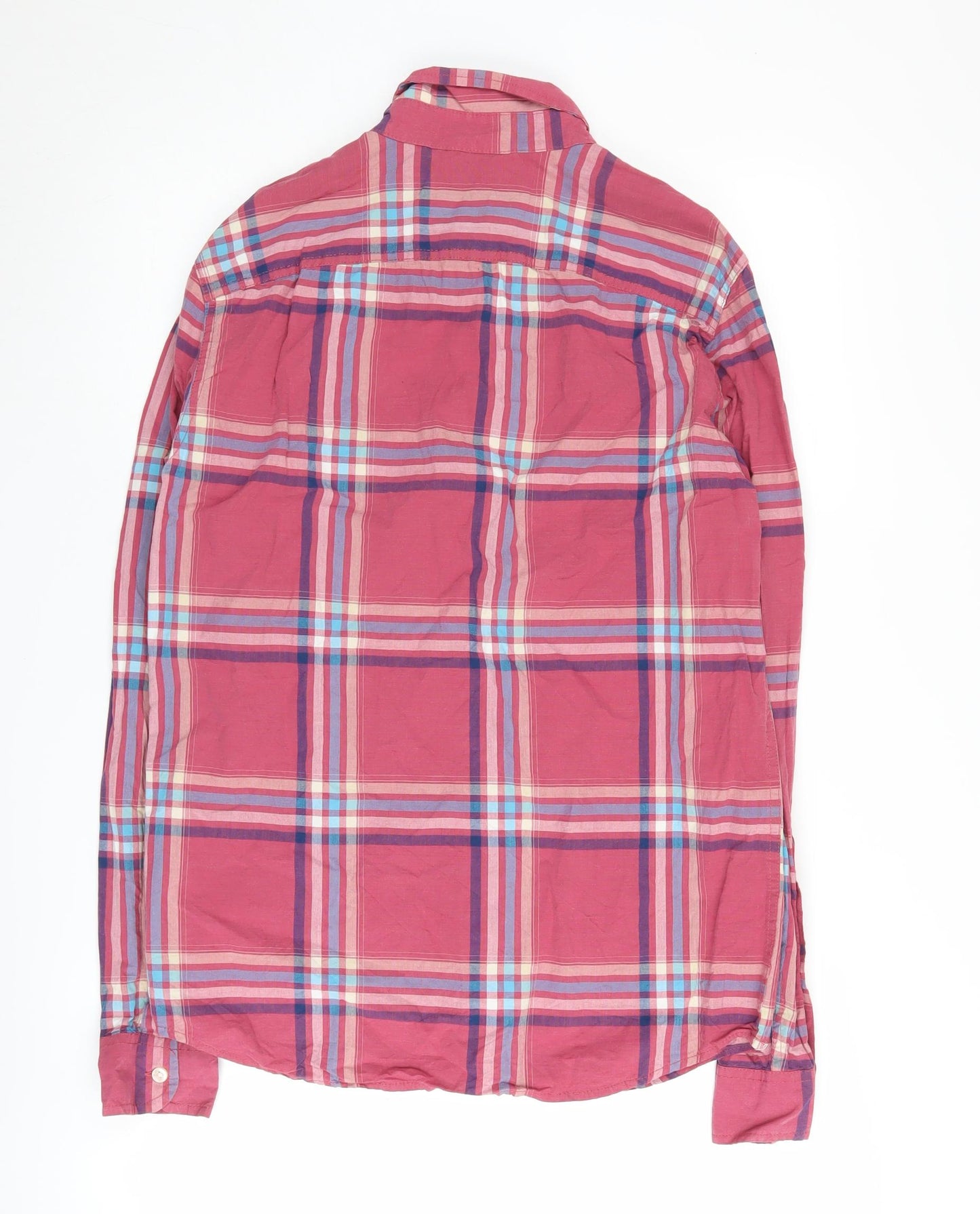 Hollister Men’s Red Plaid Button-Up Shirt M