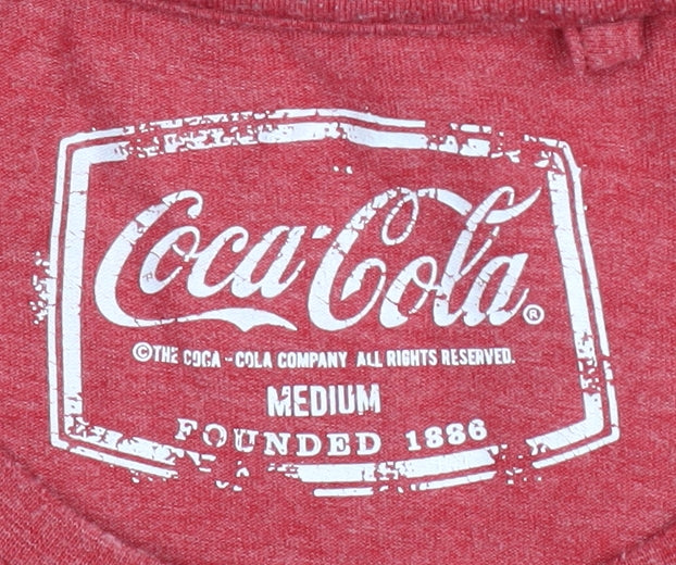 Coca-Cola Men's Red Christmas Graphic T-Shirt Medium