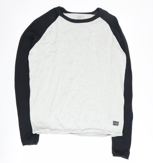 Jack & Jones Men's Grey Pullover Jumper, Size S, Casual Wear