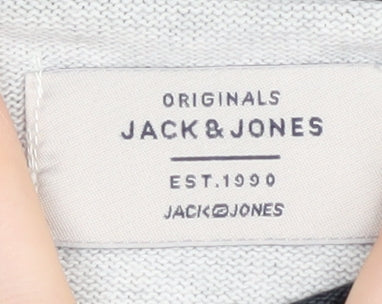 Jack & Jones Men's Grey Pullover Jumper, Size S, Casual Wear