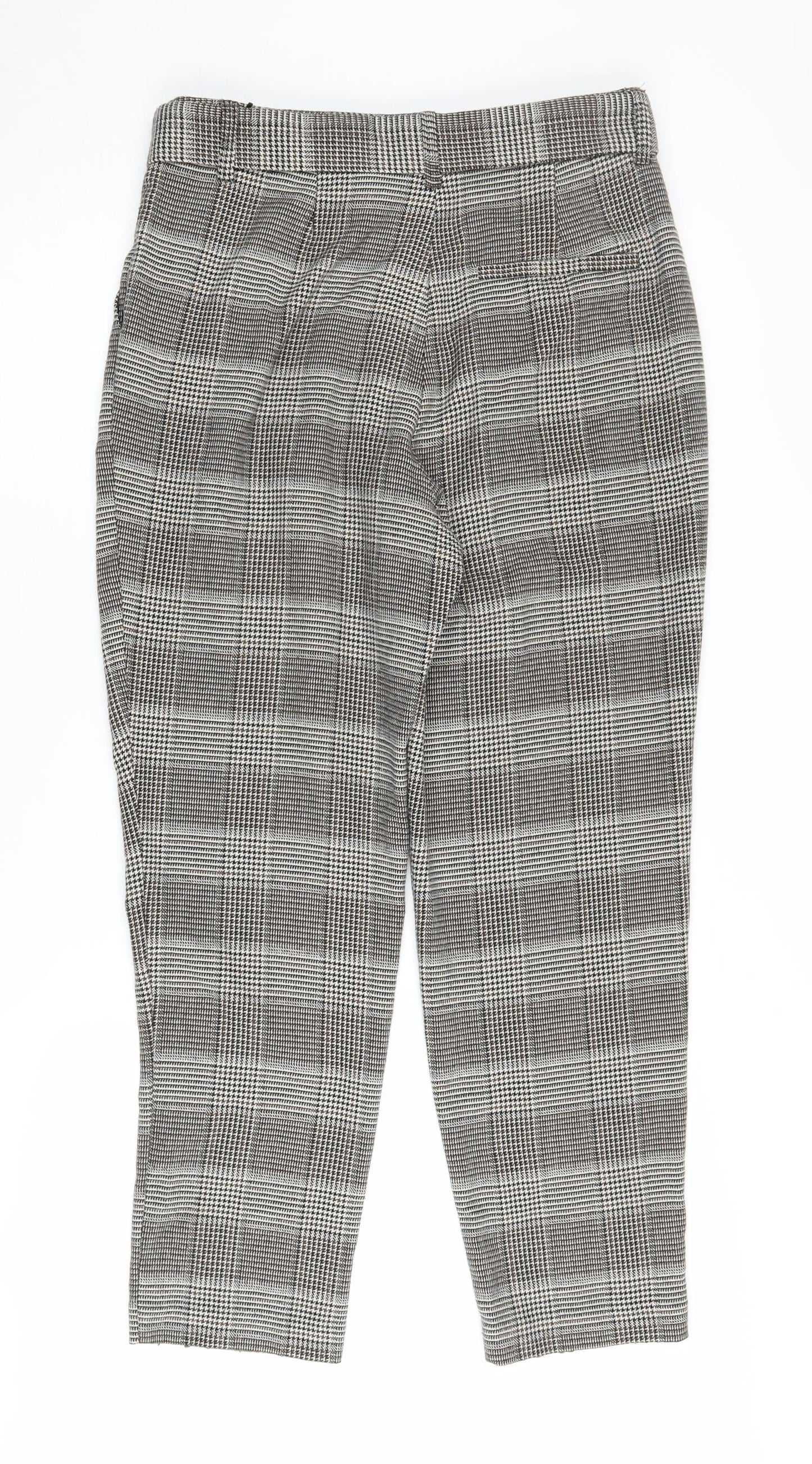 Next Women's Black Check Trousers 10L Business Casual