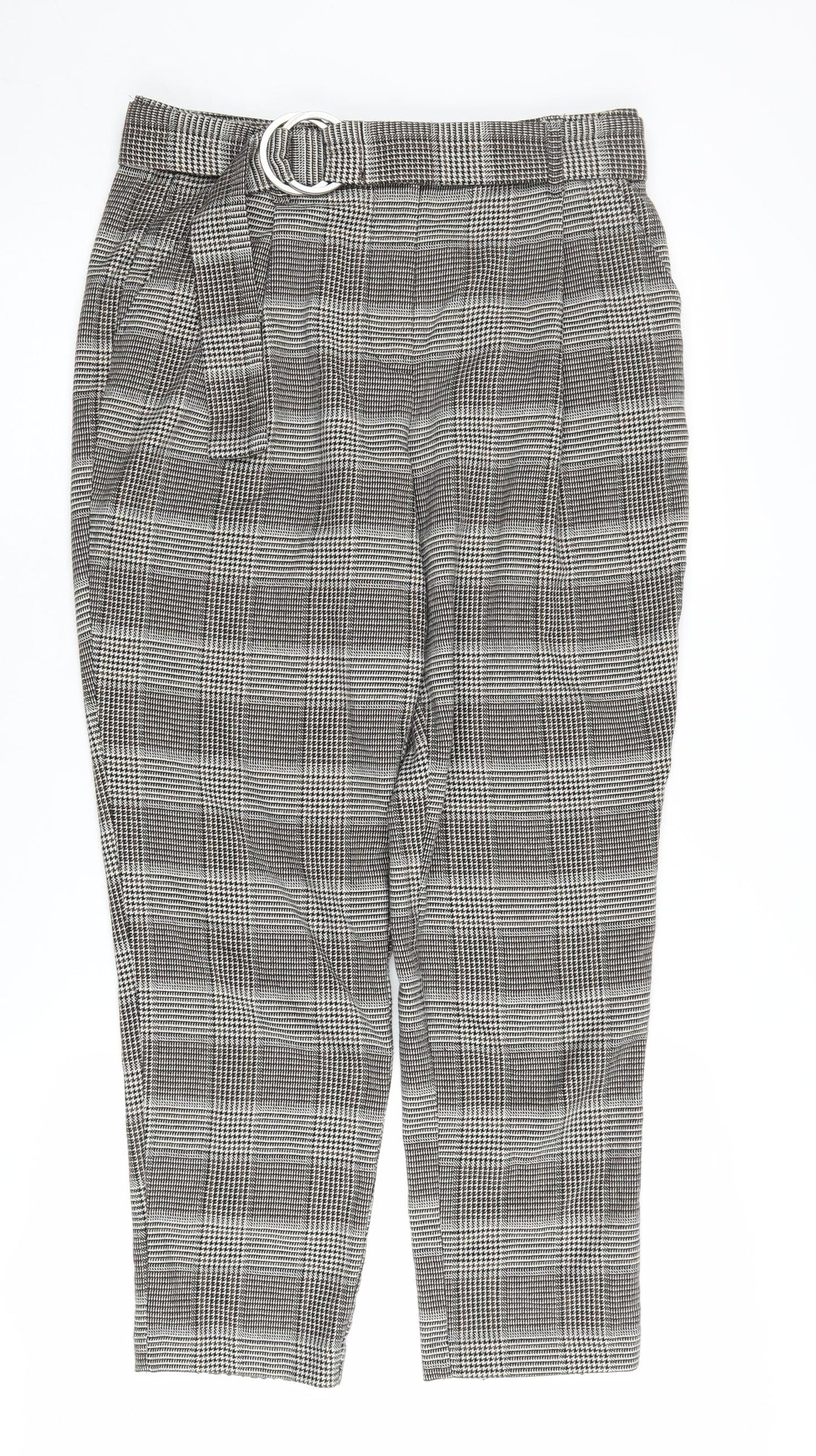Next Women's Black Check Trousers 10L Business Casual