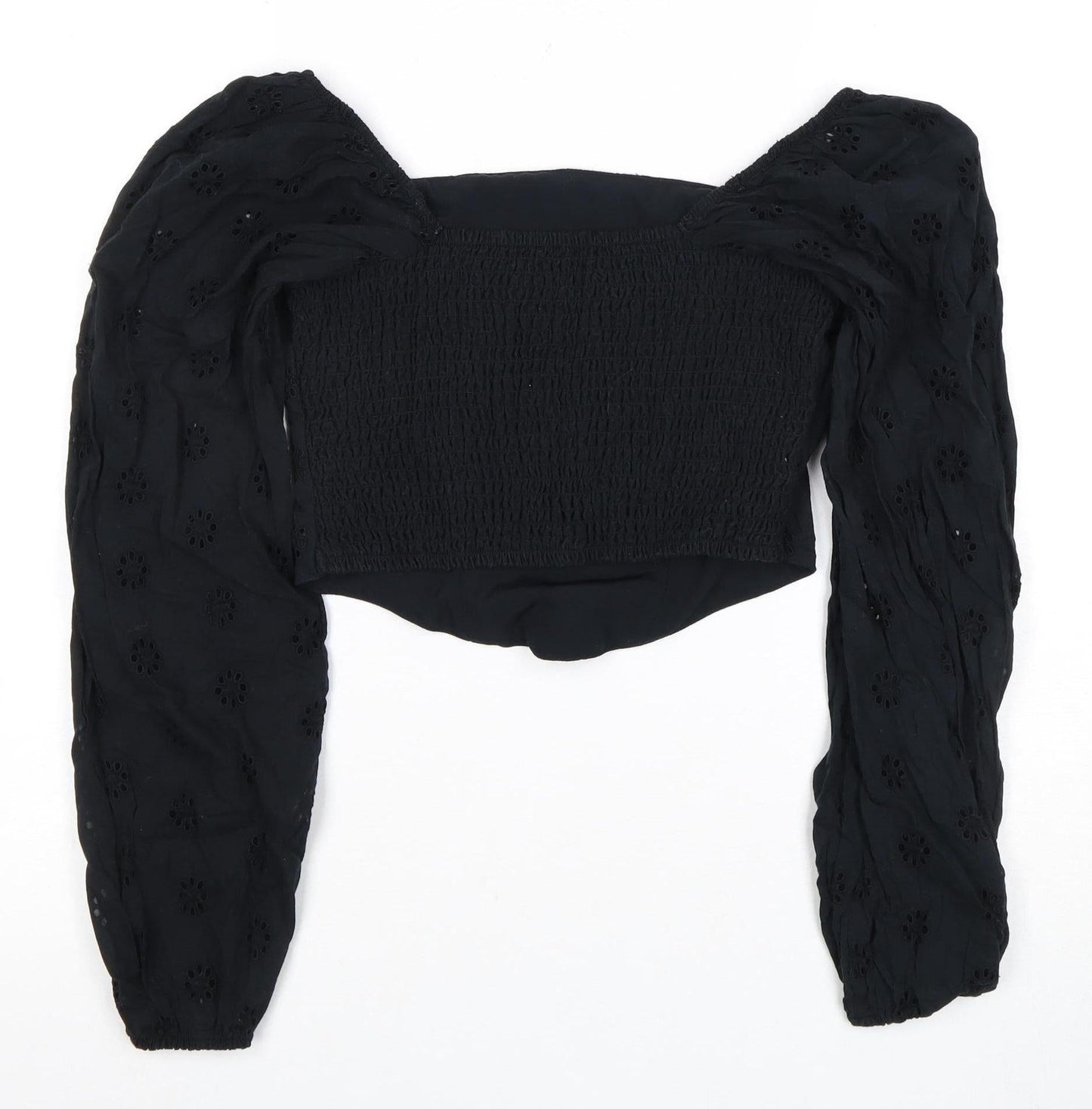 Hollister Women's Black Cropped Blouse Size S