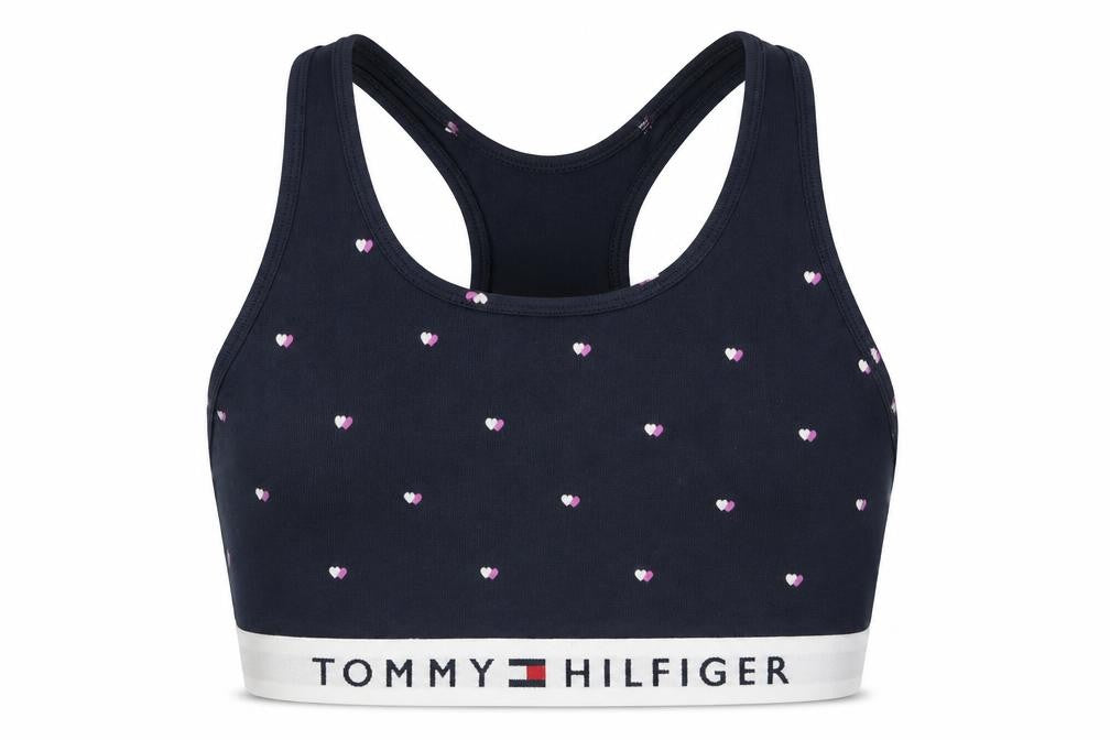 Front view of Tommy Hilfiger girls’ black crop tank top, size 14-15, years