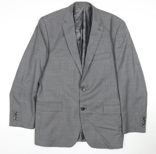 Pierre Cardin Men's Grey Check Blazer, 42 Regular