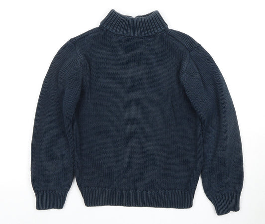 Jasper Conran Boys Blue Full Zip Jumper - 7 Years High Neck