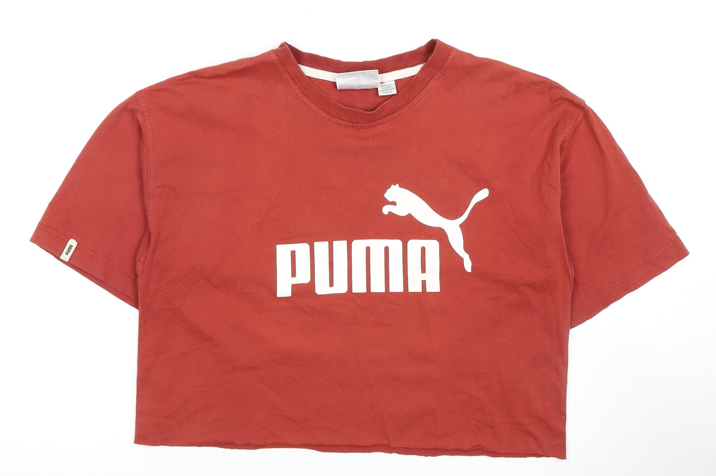 Womens UK Size S PUMA Red Cotton T-Shirt