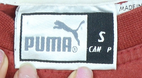 Womens UK Size S PUMA Red Cotton T-Shirt