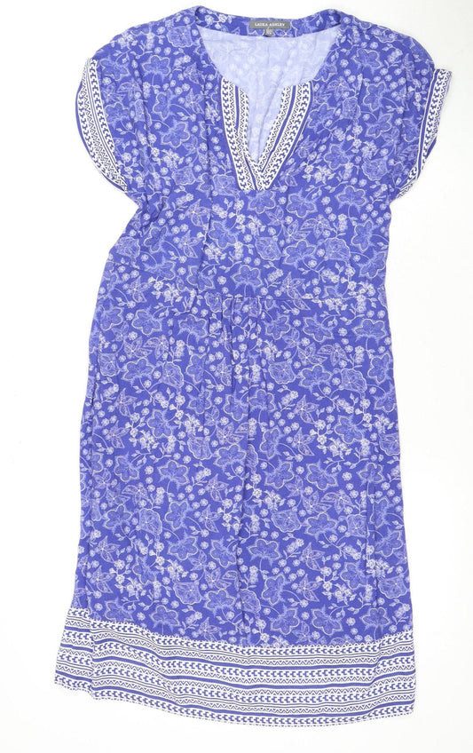 Laura Ashley Women’s Blue Floral Shift Dress Size 8