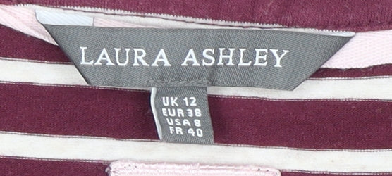 Laura Ashley Women's Multicoloured Striped Button-Up Top