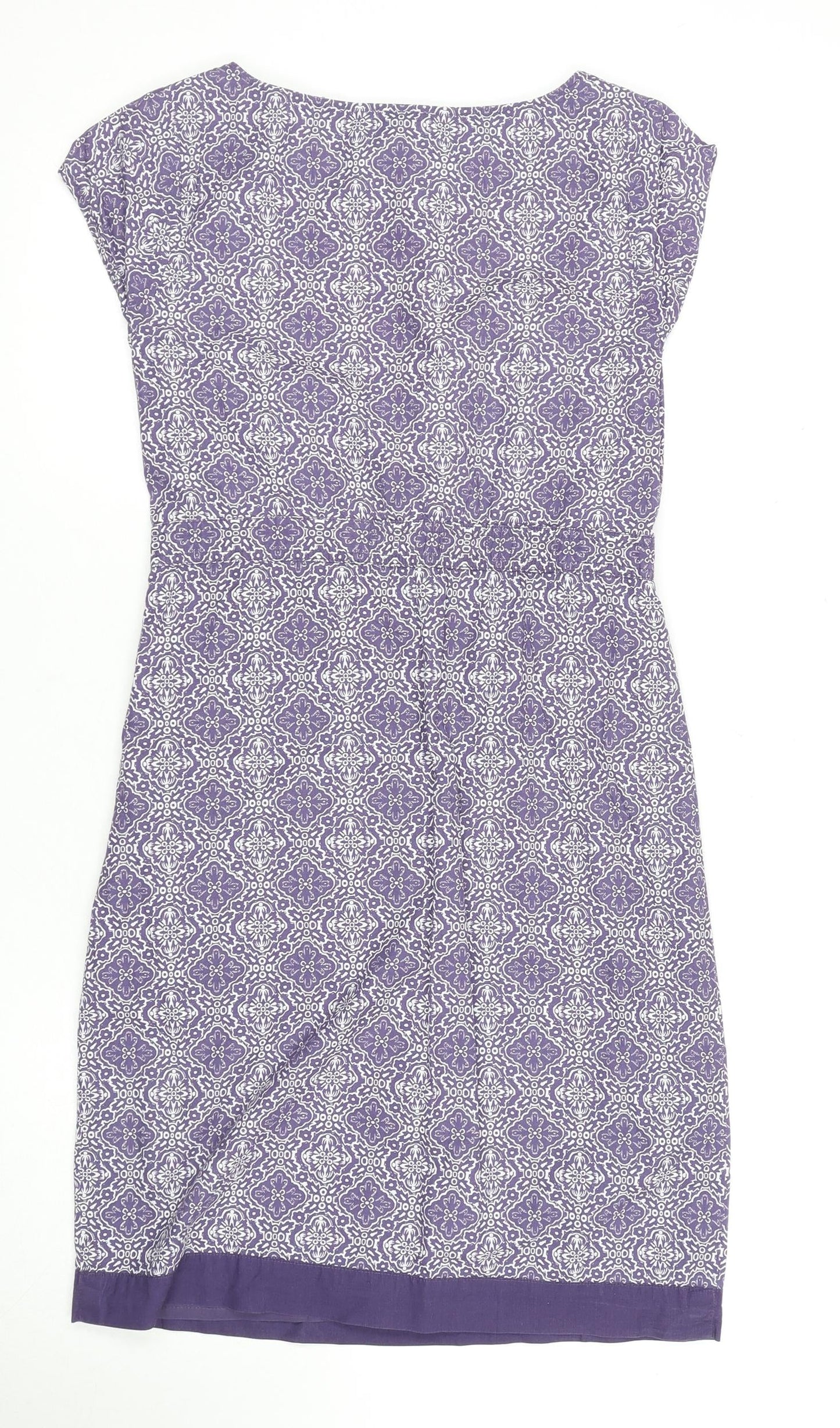 White Stuff Women's Purple Geometric Shift Dress Size 8