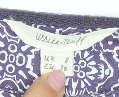 White Stuff Women's Purple Geometric Shift Dress Size 8