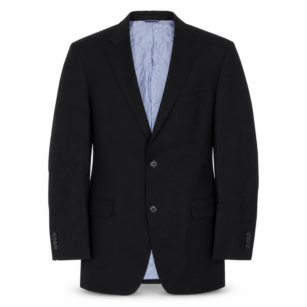 Mens 38 Chest Regular Tommy Hilfiger Black Two-Button Blazer