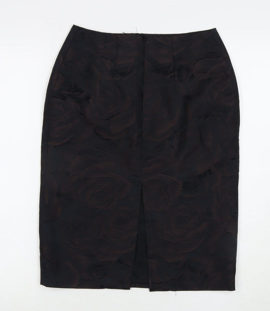 Jigsaw Women's Black Floral Pencil Skirt Size 10