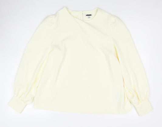Jaeger Women's Ivory Blouse, Size 14 - Elegant Workwear