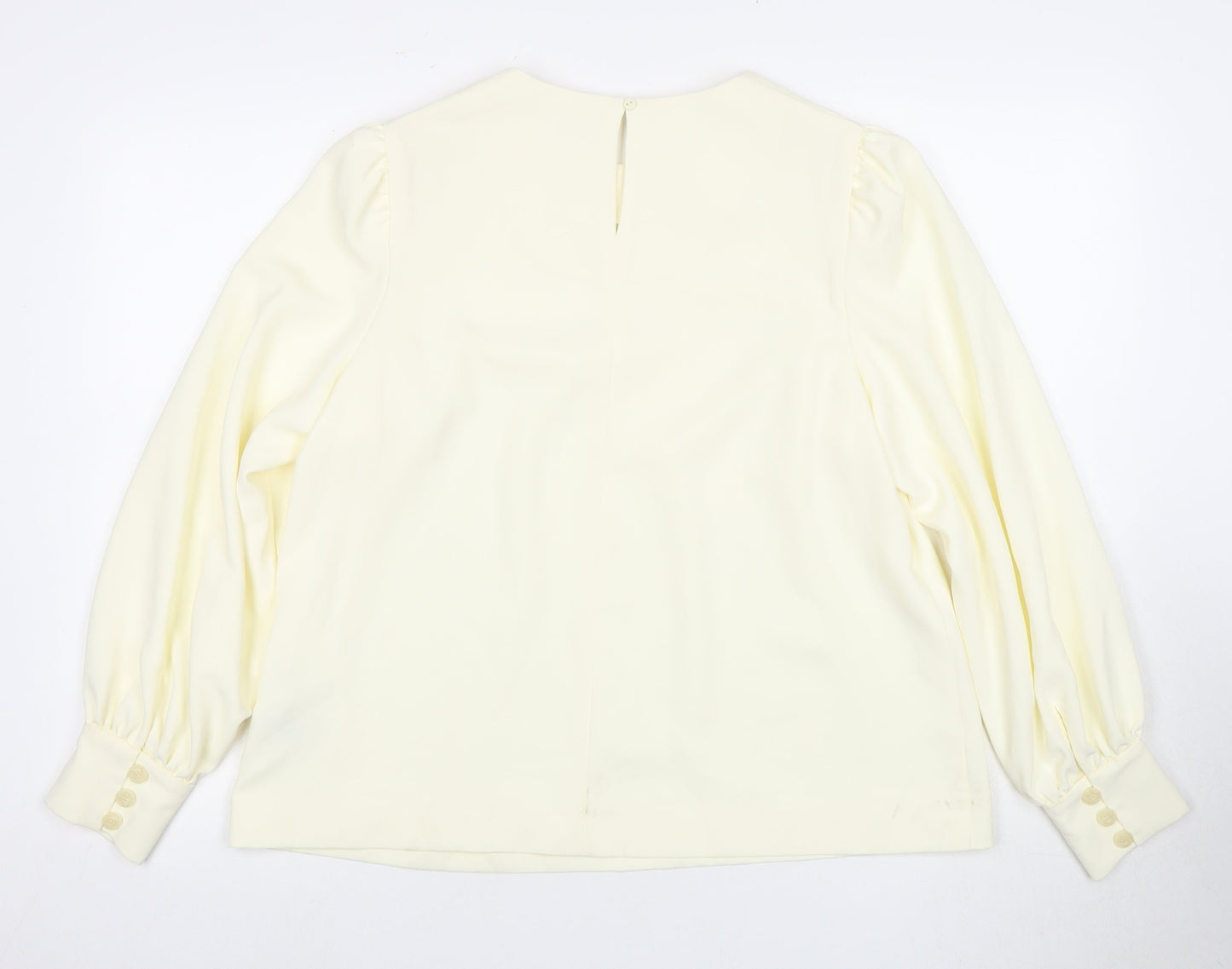 Jaeger Women's Ivory Blouse, Size 14 - Elegant Workwear