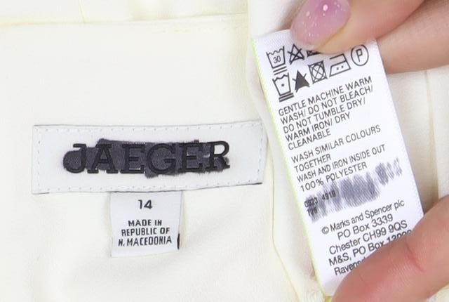 Jaeger Women's Ivory Blouse, Size 14 - Elegant Workwear