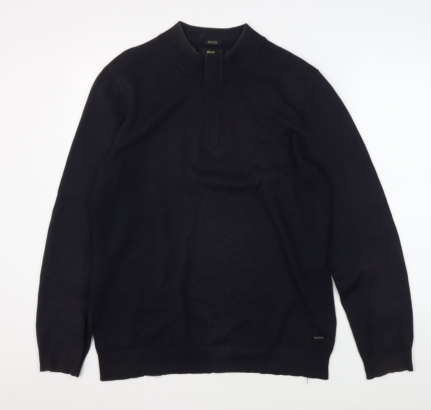 Hugo Boss Men's Black L Pullover Jumper Mock Neck Classic
