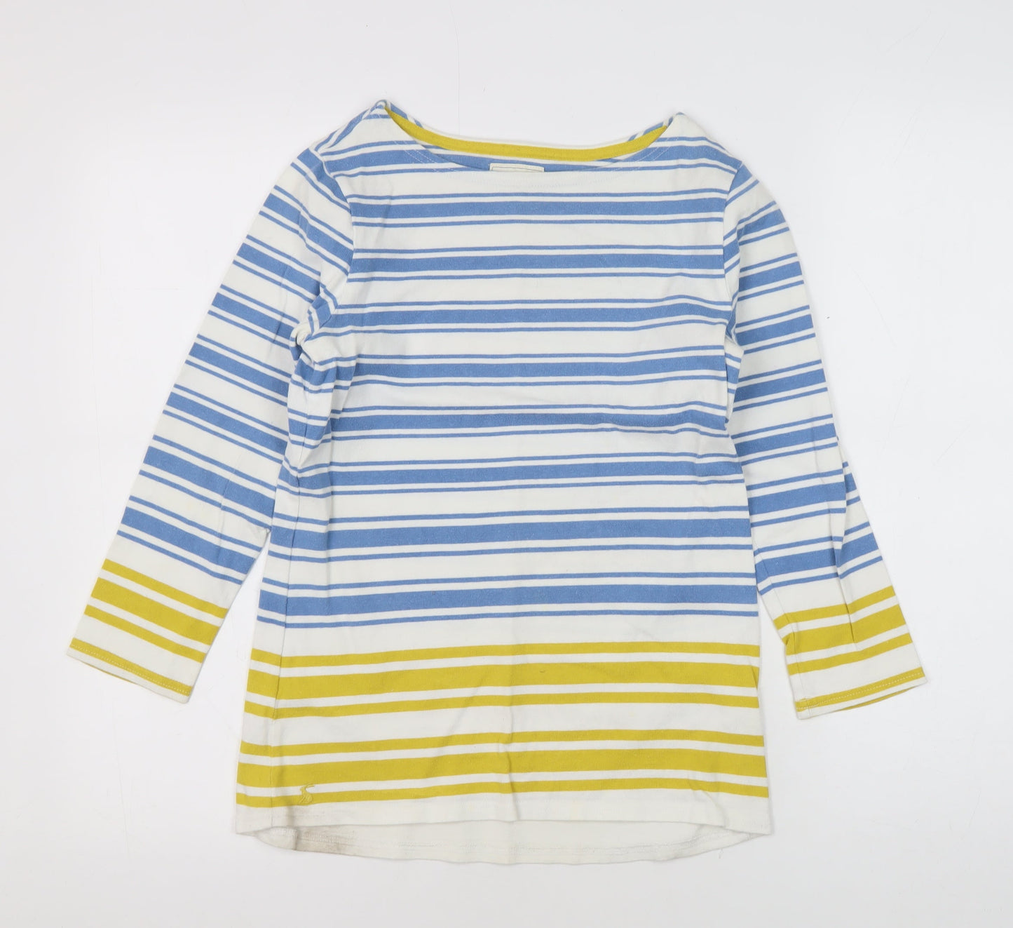 Joules Women's Blue Striped Boat Neck T-Shirt Size 8