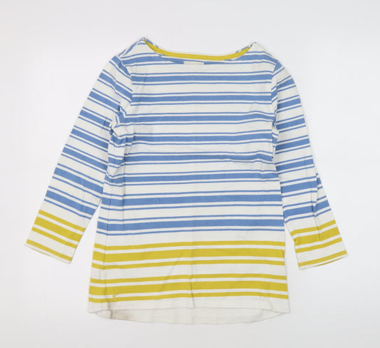 Joules Women's Blue Striped Boat Neck T-Shirt Size 8