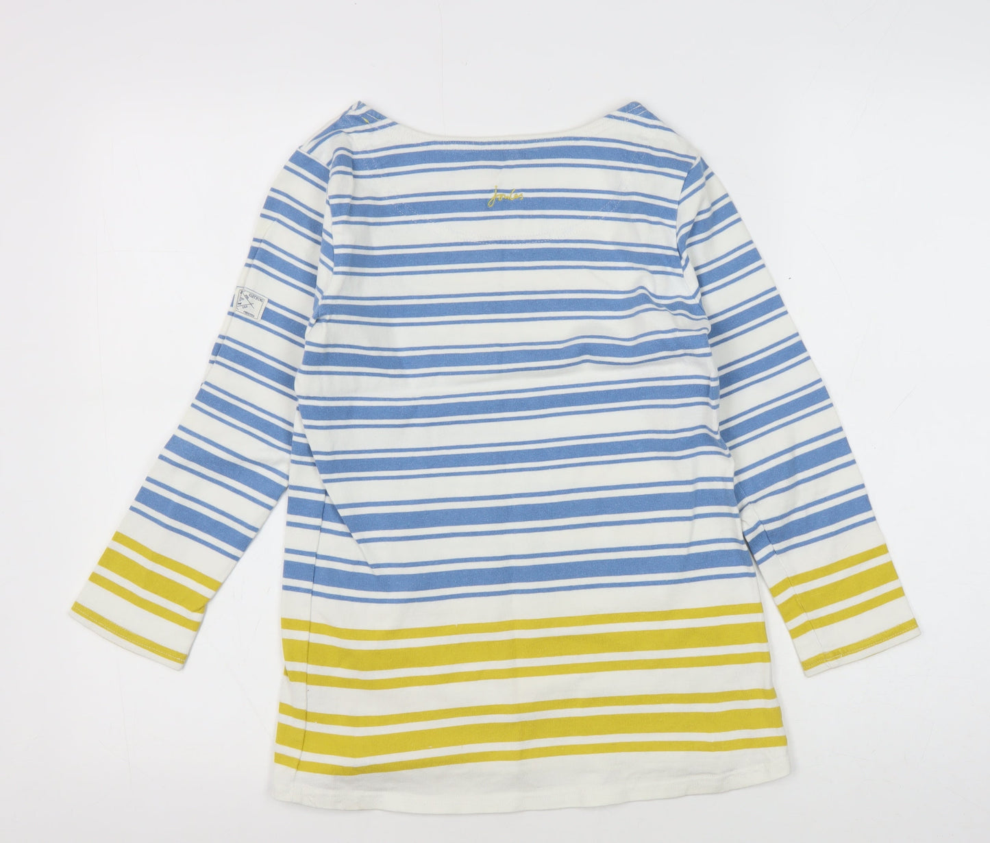 Joules Women's Blue Striped Boat Neck T-Shirt Size 8