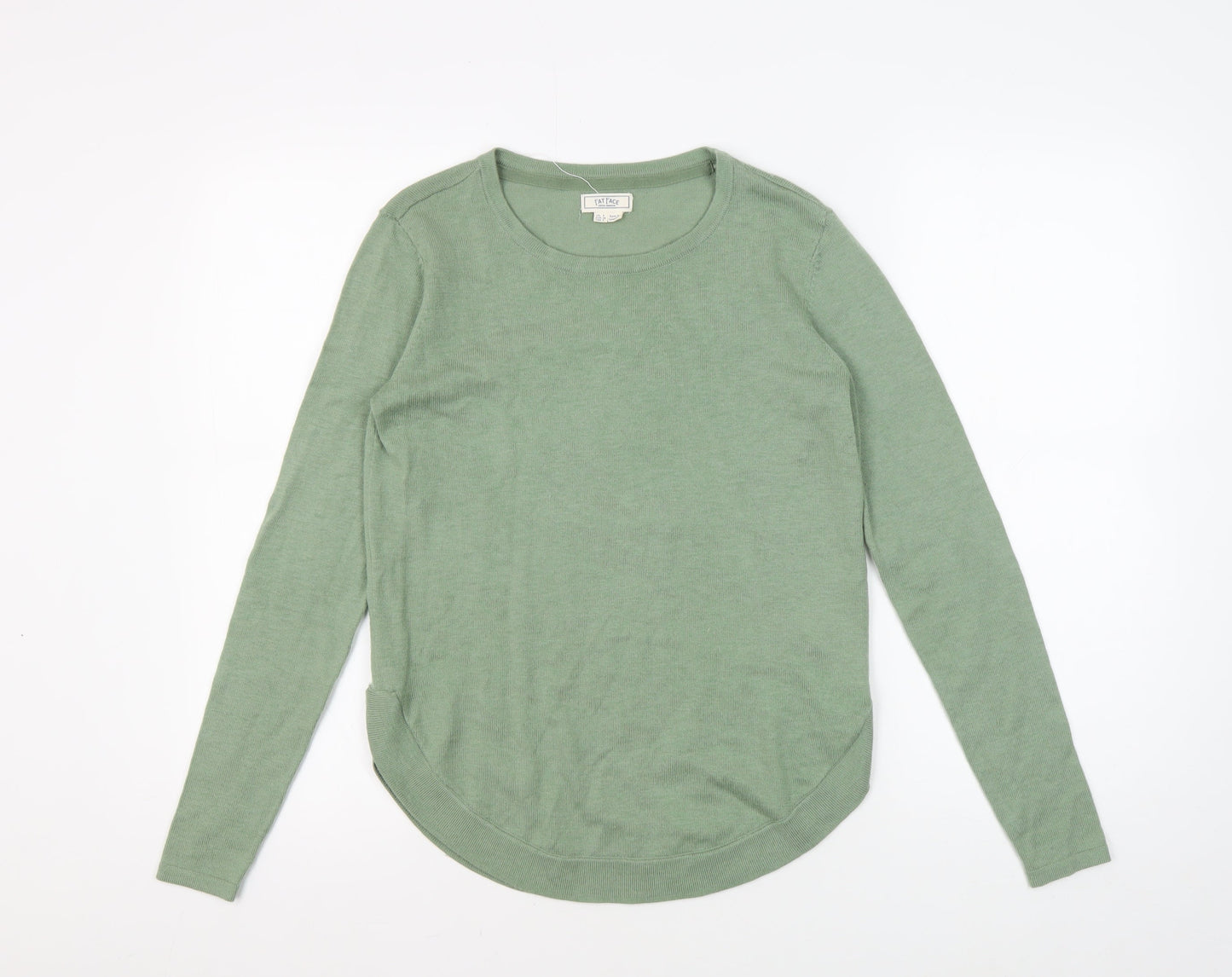 Fat Face Women's Green Crew Neck Pullover Jumper Size 6