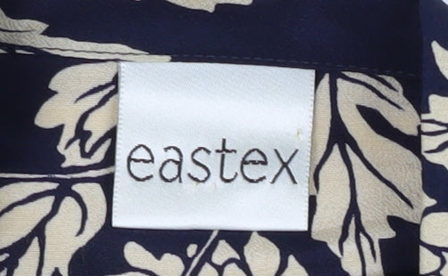 Eastex Women's Blue Floral Button-Up Tunic Size 12