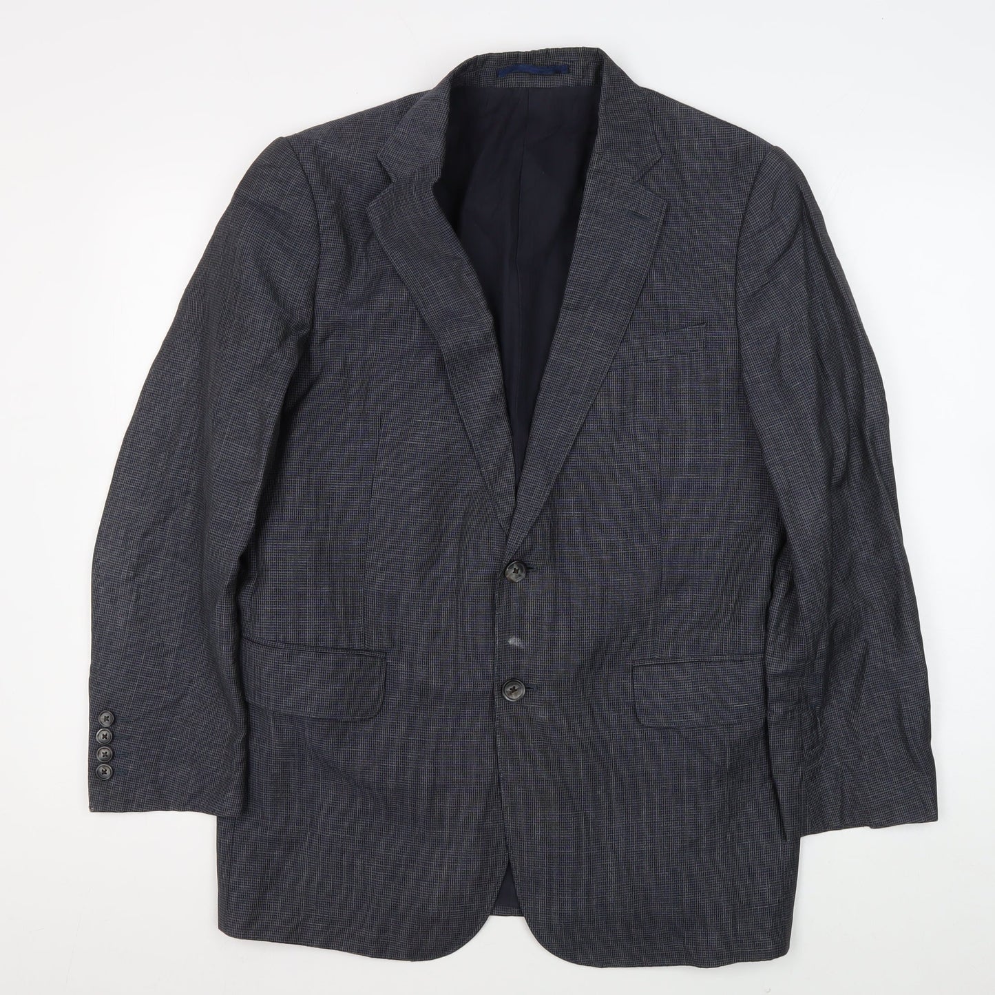 Jaeger Men's Blue Check Blazer 40S