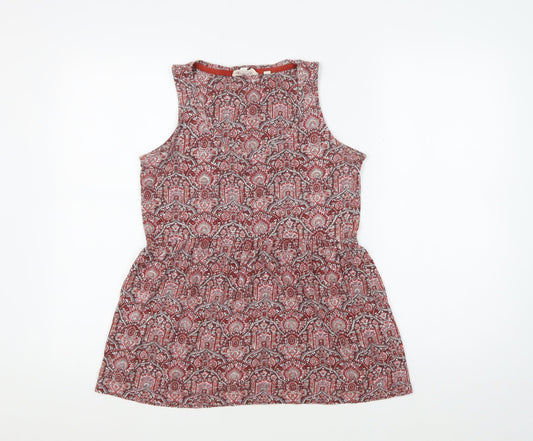 Fat Face Women's Red Paisley Tunic Blouse Size 6