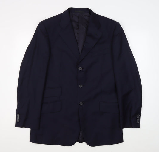 T.M Lewin Men's Blue Blazer Size 40R Regular Wool