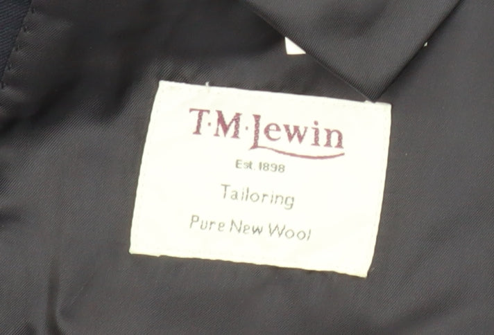 T.M Lewin Men's Blue Blazer Size 40R Regular Wool