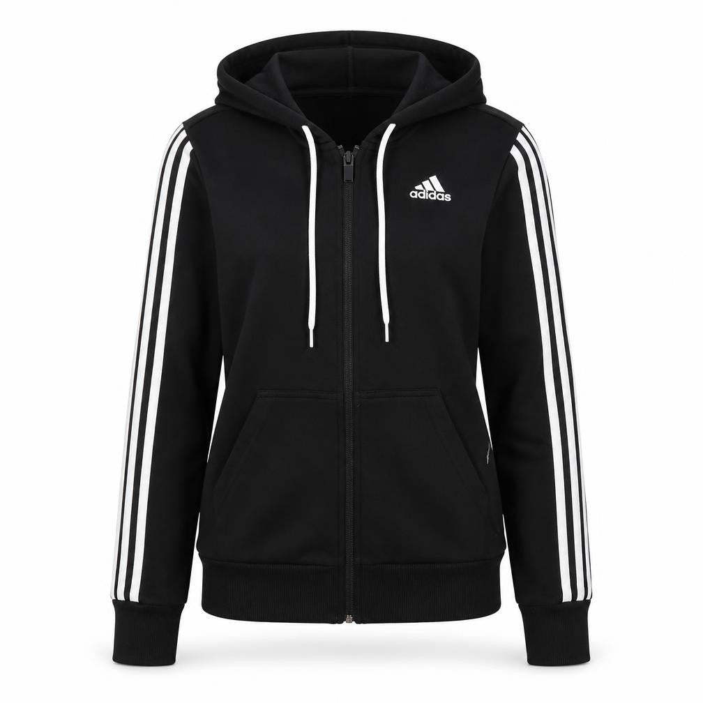 Unisex Adults UK 2XS Regular adidas Black Full Zip Hoodie