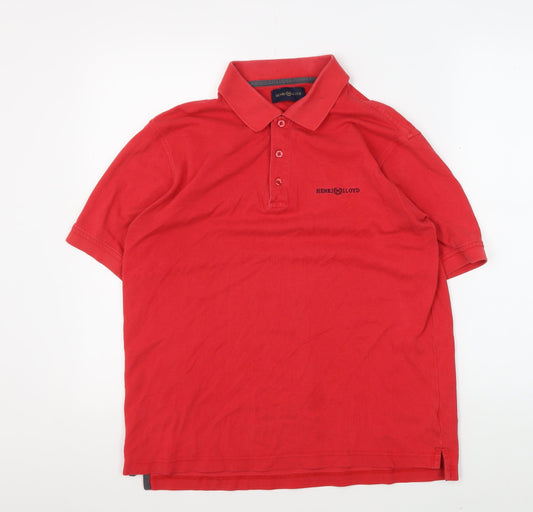 Henri Lloyd Men's Red Polo M - Logo Accents