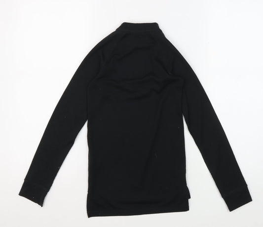 Trespass Boys Black Mock Neck Long Sleeve Pullover, 7-8 Years