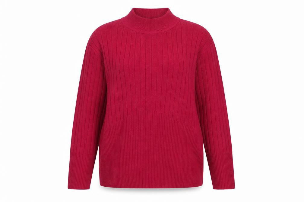 Marks and Spencer Women's Red Mock Neck Pullover Jumper, Size 22