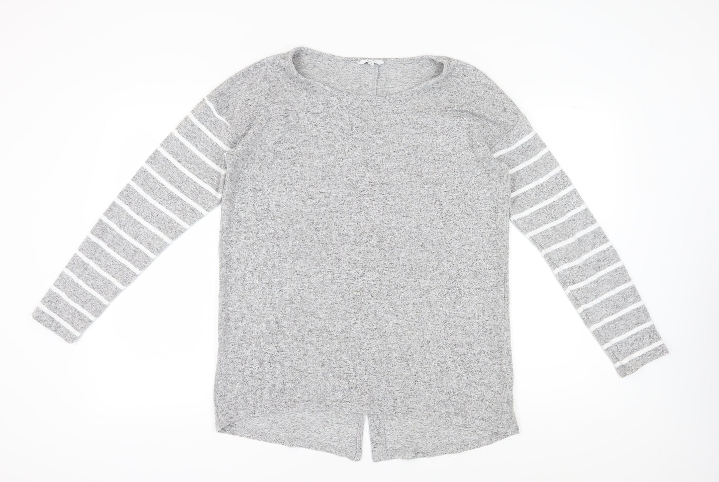 Next Women's Grey Striped Long Sleeve Blouse UK 14