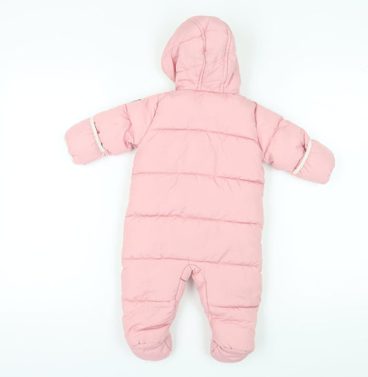 DKNY Pink Unisex Baby Snowsuit 6-9 Months