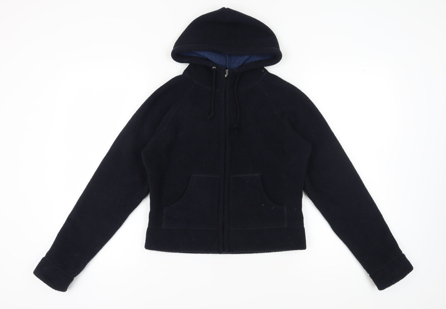 Marks and Spencer Women's Blue Hooded Fleece Jacket Size 10