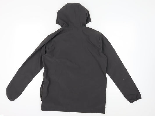 Elgini Men's Black Hooded Windbreaker Jacket M