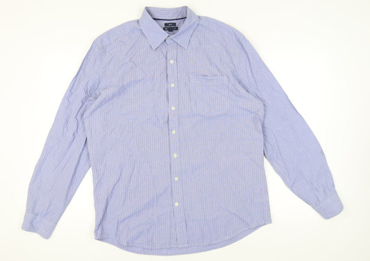 Gap Men's Blue Slim Fit Striped Shirt XL