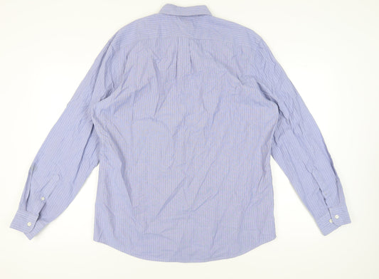 Gap Men's Blue Slim Fit Striped Shirt XL