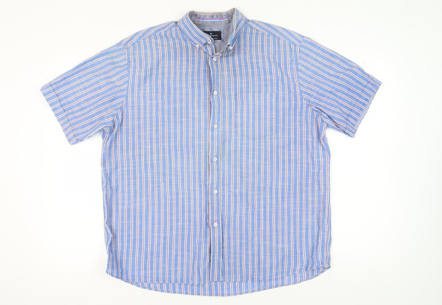 Marks and Spencer Men's Blue Striped XL Shirt