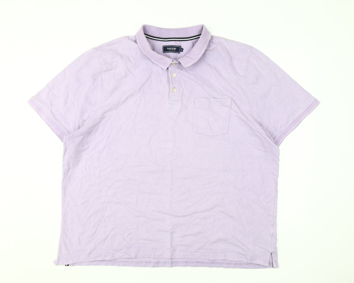 Maine Men's 2XL Purple Polo Shirt Cotton